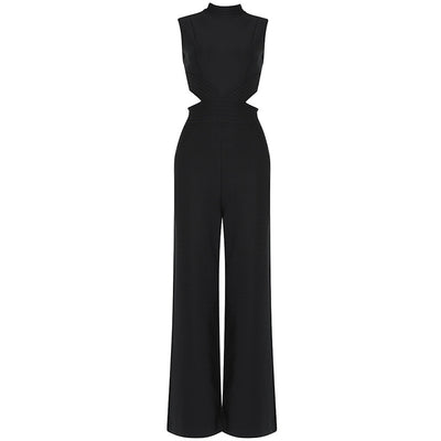 High Waist Jumpsuit Women's Summer Long Temperament Was Thin And Sagging Fashion Suit Wide Leg Jumpsuit