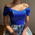 New Fish Bone Corset Tube Top Vest European And Beautiful Women's Satin One-Shoulder Top Summer