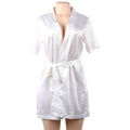 Female Lingerie Bathrobes Summer Short Sleeve Babydoll Nightgown Lace Patchwork XL-5XL Sexy Robes Sleepwear