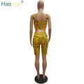 Snake Print 2 Piece Outfits for Women Tracksuit Summer Crop Top+Biker Shorts Sweat Suit Sexy Club Two Pcs Matching Sets