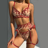 Sexy lingerie four piece set with heart embroidery mesh Lingerie sexy bra