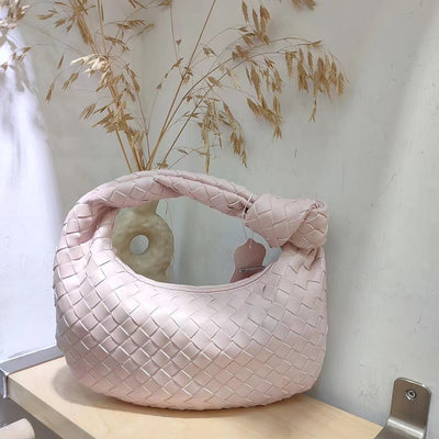 Woven Bag Fashion Cowhorn Knotted Handbag Armpit Bag Handbag