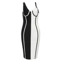 Strap Bandages Dress Bodycon Patchwork Clothes Club Party Summer Dress