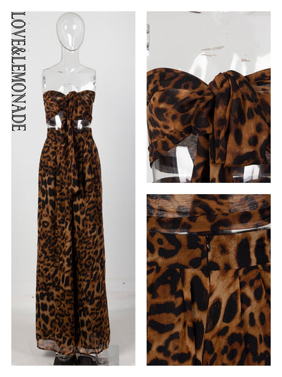 Lemonade Sexy Two-Pieces Leopard Chiffon High Waist Sets