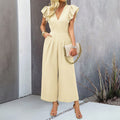 European and American Amazon spring and summer temperament solid color top jumpsuit