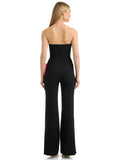 European and American fashion red sticker wide leg jumpsuit