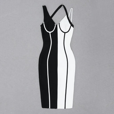 Strap Bandages Dress Bodycon Patchwork Clothes Club Party Summer Dress